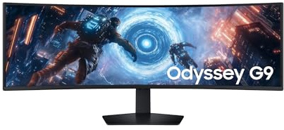 Samsung Monitor Gaming Odyssey G9 (S49FG912EU), Curvo (1000R), 49'', 5120x1440 (Dual QHD), 32:9, HDR 600, VA, 144Hz, 1ms (GtG), FreeSync Premium Pro, HDMI, DP, Ingresso Audio, HAS