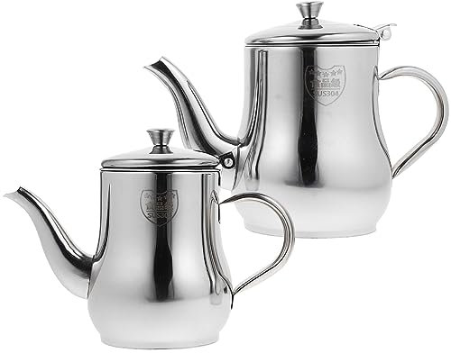 Ciieeo Filtro De Aceite 2 Coladores Botes De Grasa Recipientes De Acero Inoxidable Con Colador De Malla Fina