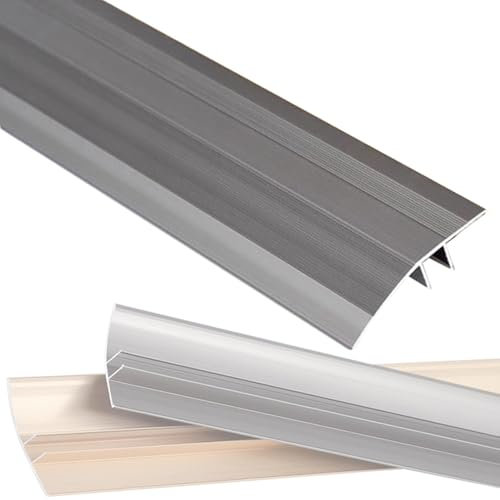 BGBZHMMEE Aluminium Übergangsprofil Höhenausgleich 8mm-18mm Bodenübergangsstreifen Selbstklebend Übergangsleiste, Nahtdeckprofil Abdeckleiste Anpassungsprofil ﻿(Gray,100CM/3.3ft)