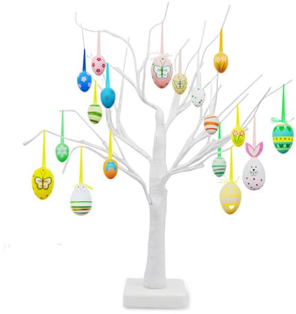 AUXHCYL White Small Christmas Tree with Lights, 2FT Tabletop Birch Twig Tree with 24 Warm White LEDs Battery Operated, for Home Party Wedding Easter Halloween Christmas Decoration