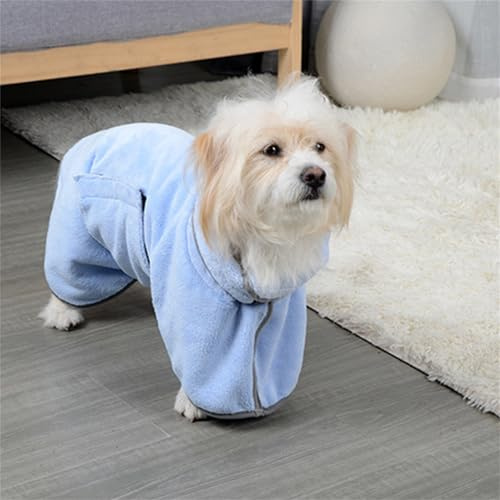 Hixingo Hundebademantel für Kleine Große Mittelgroße Hunde, Extra Saugfähig Hunde Bademantel Mikrofaser mit Klettverschluss Und Verstellbarem Gummizug (XXL,Blau)