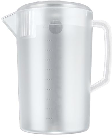 Culnflun Jarra de agua de plástico PC resistente a altas temperaturas, hervidor esmerilado, mezcla de bebidas con escala y tapa para limonada, bebidas, té helado (3500 ml)