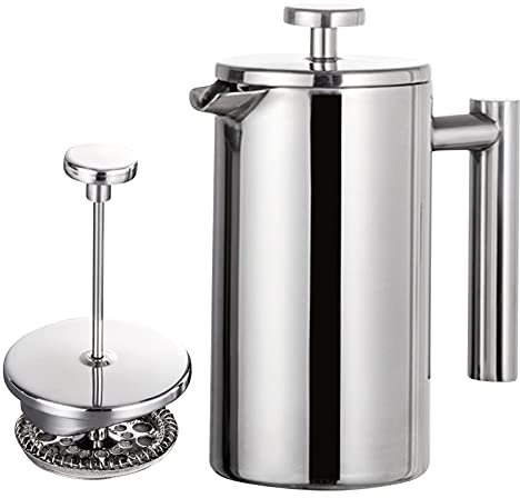 Cafetière à piston 350 ml/800 ml/1000 ml en acier inoxydable à double paroi isotherme