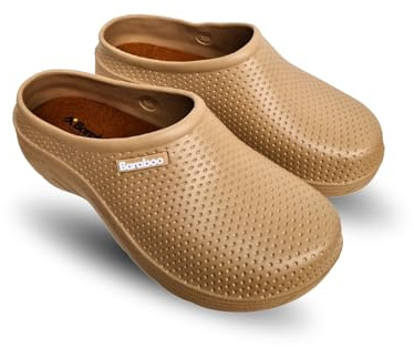 Ladies Garden Clogs Slip On WP Wide Fit Comfort Shoes Removable Insole Farm Nurse Camping Summer (Latte, UK Footwear Size System, Adult, Women, Numeric, Medium, 7)
