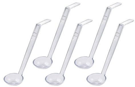 Cuillères À Soupe Long Manche En Plastique Sûr 5 Pièces Résistantes La Pour Bols Mélange De Cocktails Et Service Alimentaire Cuillères De Service Long Manche