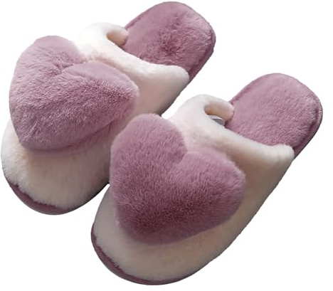 Generisch Hausschlappen Damen Plüsch - Pantoffeln Damen Geschlossen Winterschuhe Plüsch Bettschuhe Casual Outdoor-Schuhe Cozy Hausschuhe Draussen Filzlatschen Mit Filz Hallenschuhe