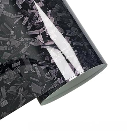 YOUNICE Geschmiedete Carbon Folie,150 * 40cm Selbstklebende Auto-Tuning-Vinylfolie, Glänzende Karosseriefolie Motorradaufkleber Autozubehör (Schwarz)