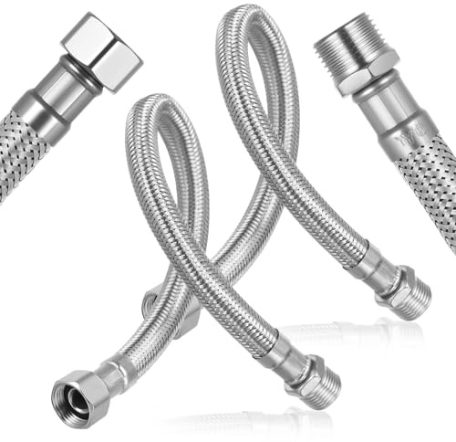 2 Stk Flexschlauch 3/8 Zoll, 30cm Edelstahl Flexschlauch Panzerschlauch Wasserhahn Armaturenschlauch Verlängerung,Flex Schlauch Armatur,Panzerschlauch Verlängerung für Küche Wasserhahn Bad Eckventil