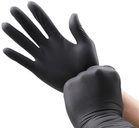 8/20/100 pezzi Guanti monouso in nitrile nero senza polvere e lattice for cucina, casa, bellezza, cura degli animali domestici, tinture for capelli(20PCS,L)