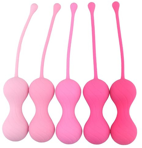Kegel Exercise System Ben Wa Balls Pelvic Floor Muscle Trainer High-Intensity Training with Double Balls Improves Urinary Leakage Enhances Tightness A Set of 5 Suitable for Advanced Female Users