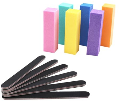 VALICLUD Nagelfeilen und Polierpuffer aus Eva und Pp mit Langlebigen Kleiner Nagelbürsten 17 Stück für Maniküre und Pediküre bei Naturnägeln und Acrylnägeln