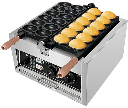 Professional Electric Bubble Waffle Maker, 1800W Non-Stick Hong Kong Style Egg Puff Baker Machine for Home Use