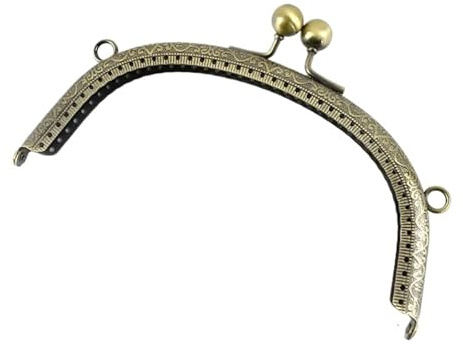 AMENGJ Clutch per Borse Uncinetto Borsa Fai da Te in Bronzo con Manici for Borse, Telaio semicircolare, Chiusura a Bacio in Metallo, Accessori for(16cm,1pc)