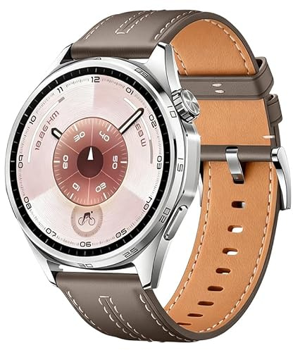 XMUXI läderarmband med ett klick 22 mm kompatibelt med Huawei Watch GT3/GT4/GT5/GT6 46 mm retro armband för Venu 4/Venu 3/Venu 2/Forerunner 265 255 män och kvinnor armband