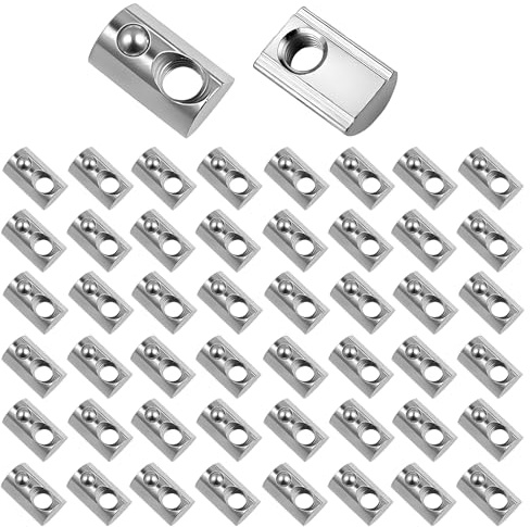 50 Stück Nutensteine M8 mit Kugel, Nut 8 40-Serie T Nutsteine Kohlenstoffstahl 40x40 Gleitmutter mit Federkugel Aluprofil für Alu C Profil 3D Drucker CNC Europanorm