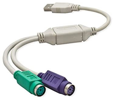 Xweptuy 1 Paquete de Cable Adaptador conversor de ratón y Teclado USB a PS2 Dual para Ordenador portátil y PC