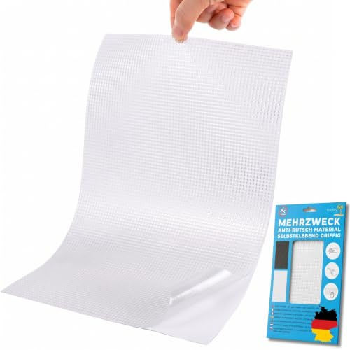 cocofy Mehrzweck Antirutsch Grip Pads selbstklebend & zuschneidbar – großes Anti Rutsch Pad aus Gummi, gummiartig griffig, Nicht abrasiv, transparent durchsichtig, 20x30 cm, 2-Pack