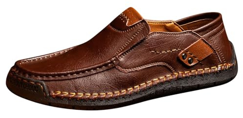 Slipper & Mocassini da uomo, Loafer da uomo, scarpe da mokkasin, scarpe da tuta, scarpe leggere, piatte penny loafer mocassins, scarpe da lavoro, scarpe basse, marrone 47