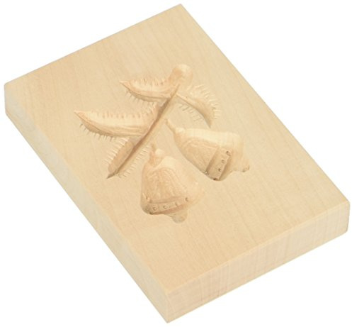 Holz Prägeform Zweig mit Glocken ca. 5,5 x 8 cm