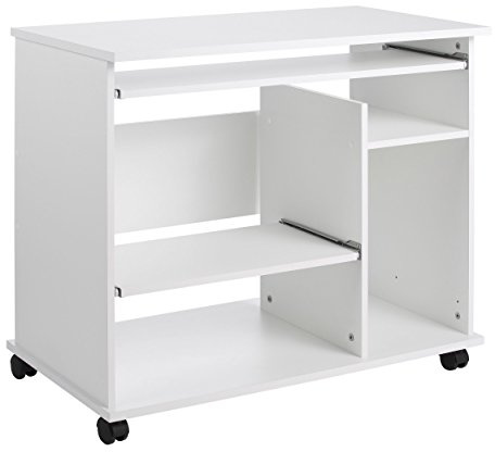 Möbeldesign Team 2000 GmbH Computertisch Schreibtisch PC-Tisch auf Rollen weiß 1169-1