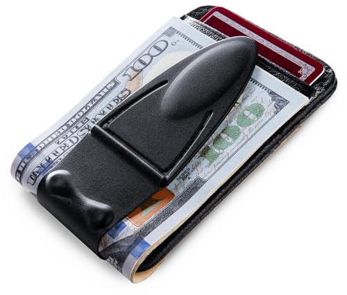 Geneva Black Matte MoneyClamp® with Wallet, The Only Money Clip that Never Loses Its Grip, Forever Warranty
