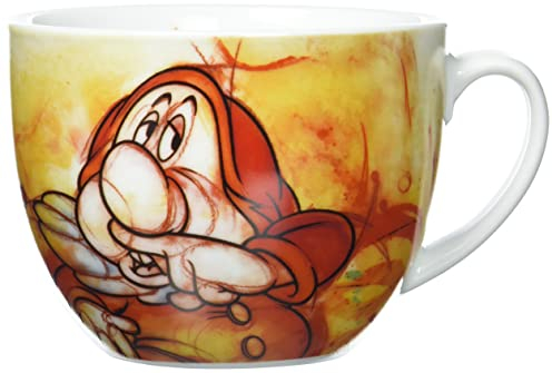 Egan Tazza Colazione Collezione Disney 7 Nani. Oggetto Realizzato in Porcellana di Colore Arancione e Bianco. Dimensione: 9X12X14,5 cm. La referenza è PWS03/1EO