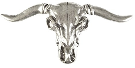 Tini - Shirts Gürtelschnalle Western Stierkopf verziert Buckle Longhorn : Gürtelschliesse Stier Skull Masse ca.: 16,5 x 7,5 cm Farbe: silber