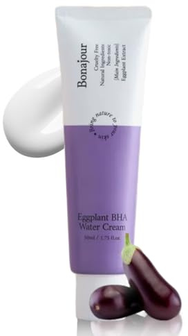 BONAJOUR] Vegan beauty Eggplant Daily BHA Moisturising Cream - Salicylic Acid Gentle Exfoliating Anti-Acne treatment Natural Moisturizer 1.7 fl. oz