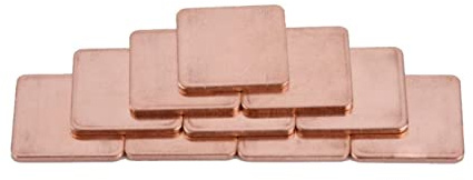 Bewinner 10 pcs 20 * 20mm Feuille De Cuivre Cale Pièce Dissipateur De Chaleur Pad Thermique Pour GPU CPU Ordinateur Portable Peut résoudre les plantages fréquents d'ordinateurs portables(0.5mm)
