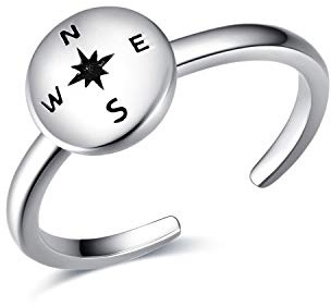 VONALA Fjäder/Eltisk/Sjöjungfra/Trollslända/Kors Justerbar Ring Sterling Silver Öppna Smycken Gåvor för Kvinnor Flickor, Justerbar, Sterlingsilver, Ingen information
