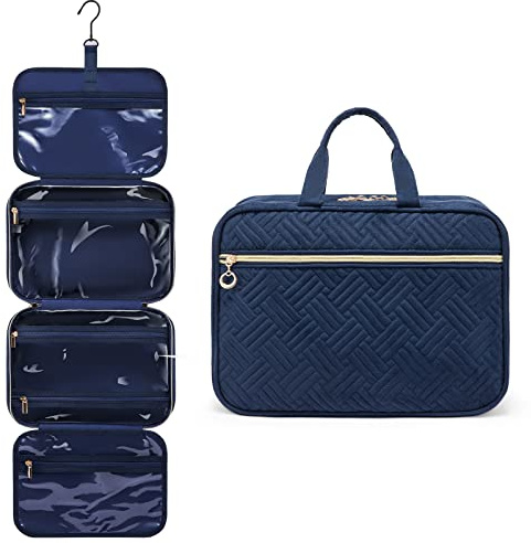 Kulturtasche Damen LOVEVOOK wasserdichte Kulturbeutel zu Aufhängen Faltbare | Waschtasche Kosmetiktasche Groß mit 360°Drehbare Haken Waschbeutel für Damen