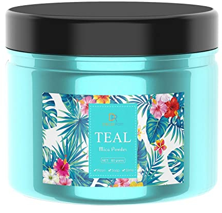 Epoxidharz Farbe, Metallic Seifenfarbe - 60g Blaugrün Pulver Pigment für die Epoxy Resin Farbe, Seifenherstellung, Mica Powder Farbpigmente - Harz Pigmentpulver Farben für Epoxidharz, Slime, Lipgloss