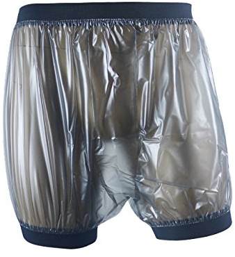 Haian Unisex-Inkontinenz-Schlupfhose für Erwachsene aus Kunststoff, Komfort-Hose, Schwarz-transparent, Größe 2XL