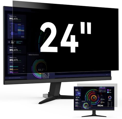 24 Zoll Monitor Blickschutzfilter Seitenverhältnis 16:9 Computer Privacy | Anti Blaulicht Blendschutz Privacy Screen, Abnehmbarer Blickschutzfolie Sichtschutz für Lenovo/HP/Dell/Acer/Samsung/Asus