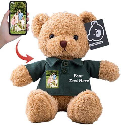 Personalisierter Geschenke Teddybär mit Text+Foto ValentinsGeschenke für sie Geschenke für Männer Weihnachten Geburtstagsgeschenk für Männer Es Mir Leid Geschenke für sie (30cm)