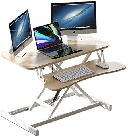 GUINJO Stehpultkonverter, höhenverstellbarer Schreibtischaufsatz mit Tastaturablage, Stand-Up-Computerarbeitsplatz for Zuhause, Büro (Color : A, Size : 72 * 63 * 12-51cm)