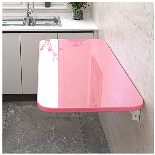 Generisch Wandklapptisch, Klapptisch, Wandtisch, Stabiler Klapptisch, Wandmontage, Platzsparender Schwebeschreibtisch, Küchentisch, Kindermöbel, Laptoptisch, Esstisch, 70x50cm/28x20in Rosa