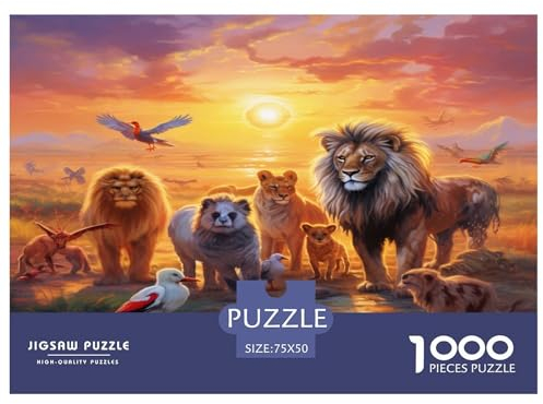 Ölgemälde Löwe Puzzle 1000 Teile für Erwachsene Puzzles für Erwachsene 1000 Teile Puzzle Lernspiele 1000 Teile (75 x 50 cm)