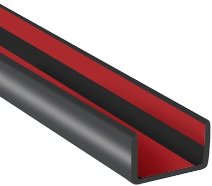 Gummi-Kantenverkleidung, 12mm selbstklebender flexibler U-Kanal-Kantenschutz für Sperrholz, Tische, Schreibtische, Schränke, Arbeitsplatte, breite U-förmige Kantenverkleidung, Kantenband, 6m