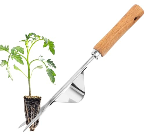 Unkrautstecher Edelstahl, Handjätgerät für den Garten, Wurzeljäter mit Holzgriff, Manueller Weeder zum Graben, Unkrautjäter Garten Hand ​Weeder zum Graben, Jäten, Lösen