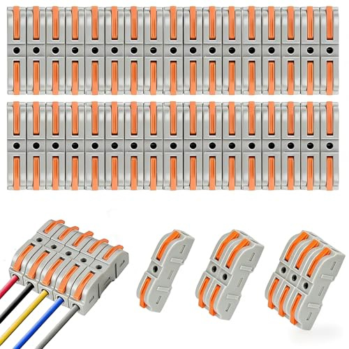 PERSENTU 35Pcs Wire Connectors, Electrical Connectors Quick Dual Wire Terminal Block,Cable Connector, 28-12 AWG Wire Quick Splice Connector Wire Crimp Terminal Flame Retardant PA/PC
