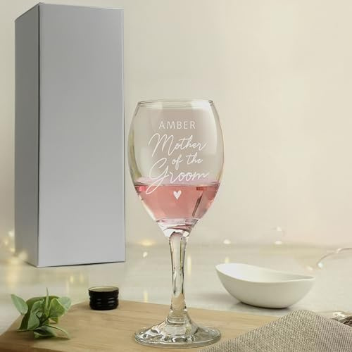 Custom Personalised Mother of the Groom Wine Glass - for Weddings, Hen Parties, Celebrations
