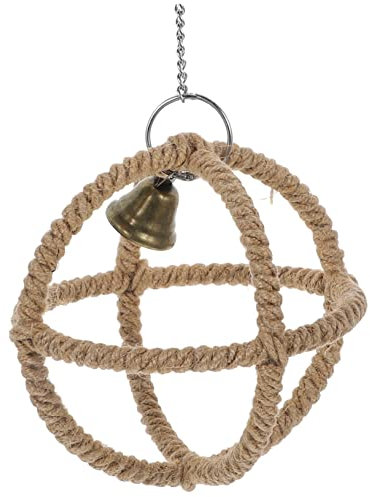 DRESSOOS Vogelschaukel Aus Naturmaterialien Kletterspielzeug Für Papageien Und Sittiche Zubehör Für Vogelkäfig Sorgt Für Spielspaß Und Bewegung Und Handlich