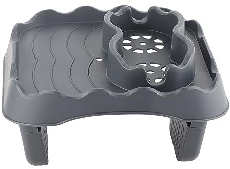 Culnflun Vassoio Da Tavolo per Vasca Idromassaggio, Fori Di Scarico Tavolino Regolabile Antiscivolo Piscine Vasca Da Bagno Spa (Grigio)