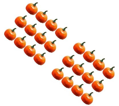 Cabilock 2 Sätze Kürbis-Modell Herbstdeko Kürbisse Halloween Samtse Schaum Gefälschter Pumpkin Decor deko - Party -Requisiten Plastik Yellow 12 Stück * 2