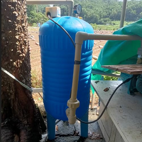 DONGXIAO 26 40 53 80 106 132 Gallonen Druckwassertank, Polyethylen-Wasserdrucktank mit 1-1/4 Zoll Anschlüssen, Brunnendrucktank-Kit for Brunnenpumpen-Wasserversorgung, Druckbeaufschlagung(26gal/100L)