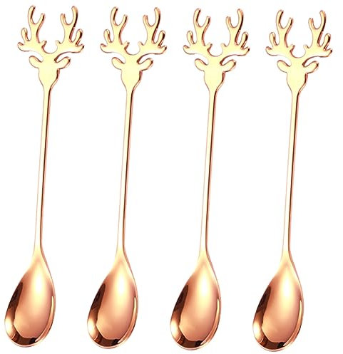 DRESSOOS 4pezzi Cucchiaini Da Caffè in Acciaio Per Mescolare Caffè e Tè Piccoli Per Uso Domestico