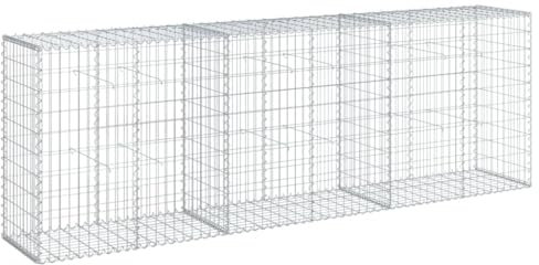 Panier de Gabion, Panier à Pierre Gabion Mur de Soutènement Clôture de Jardin avec couvercle 300x50x100 cm fer galvanisé