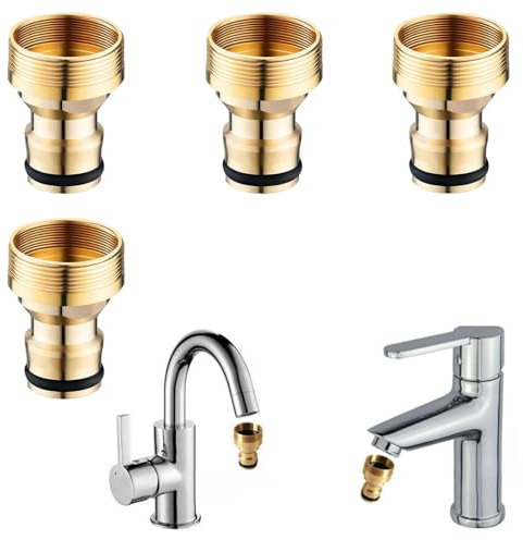 4 unidades de conector universal de grifo para grifo mezclador, adaptador de manguera de jardín, conector de manguera, adaptador de grifo, adaptador de grifo, manguera de acoplamiento rápido
