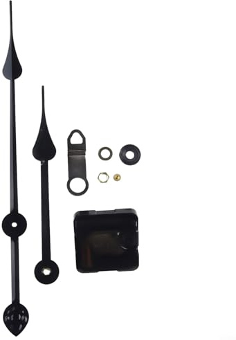 Kit de repuesto de mecanismo de movimiento de reloj de cuarzo silencioso para reloj de pared DIY 50-60 cm, panel de 5-8 mm de grosor (negro 2)